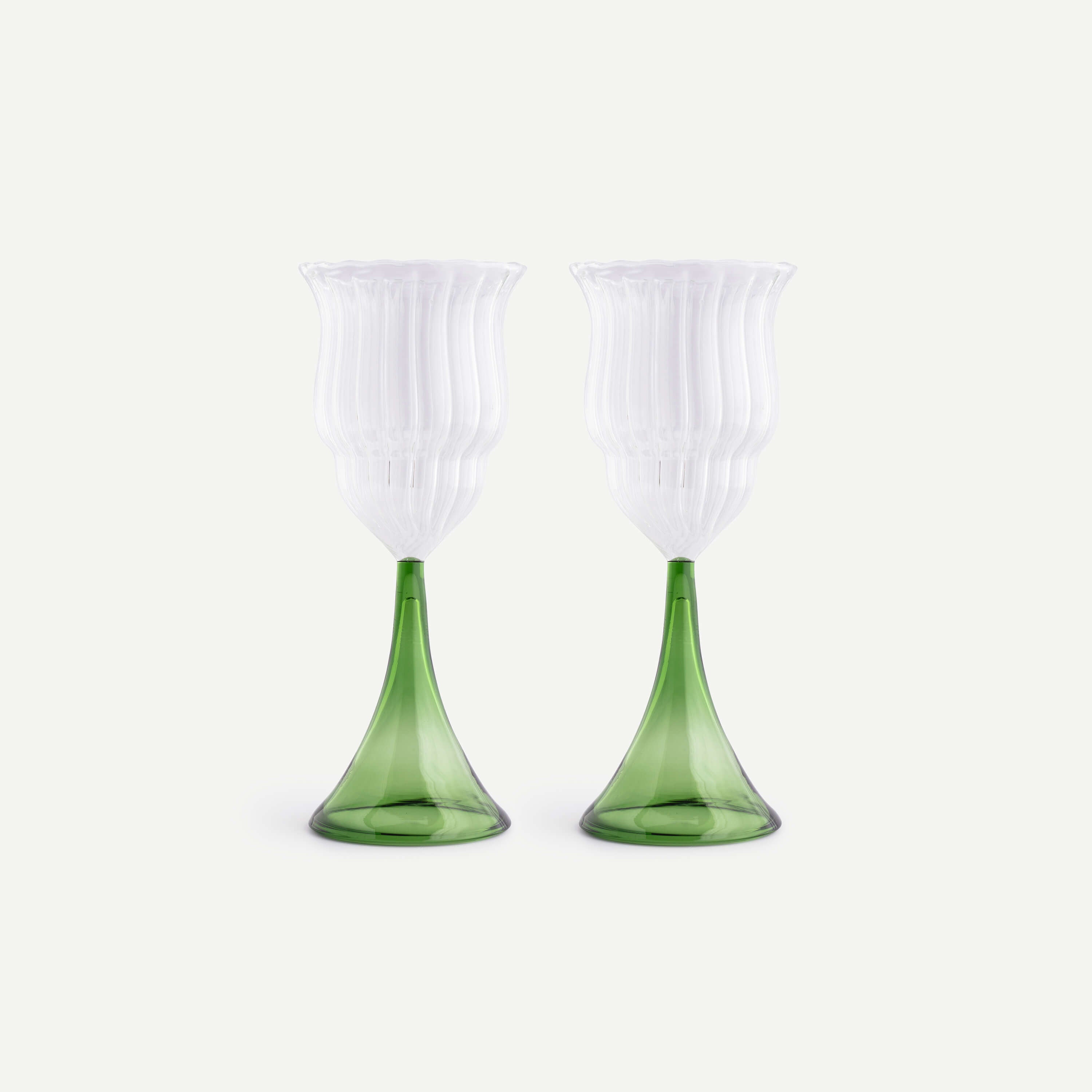 Reusable PS Wine Glass Lime Green Foot 2-P 300ml (200 Units)