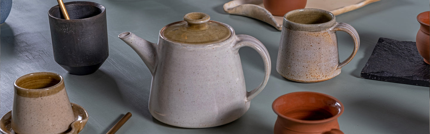 Tea pot and coffee mug collection