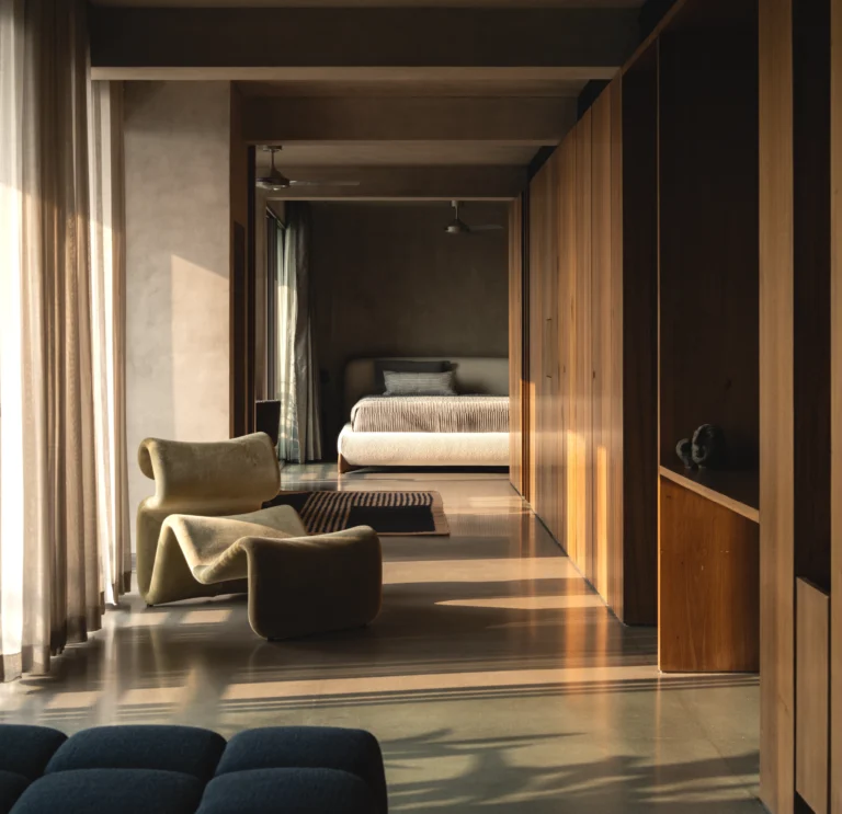 In this Chennai apartment by Studio 80, one front door leads out into the world, the other straight to family